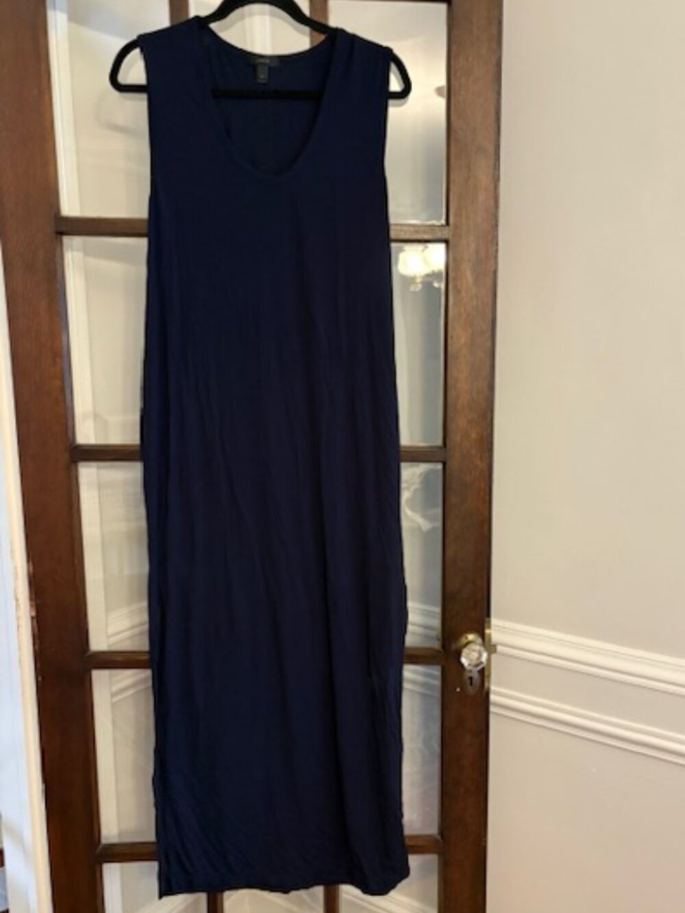 J.Crew Sleeveless Navy Blue Maxi Dress, Size Medium
